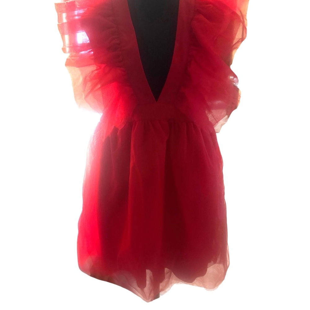 Chic Red Ruffled Dress